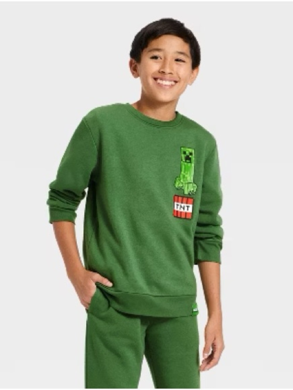 MAD Engine Green Minecraft Creeper & TNT Crewneck Sweatshirt